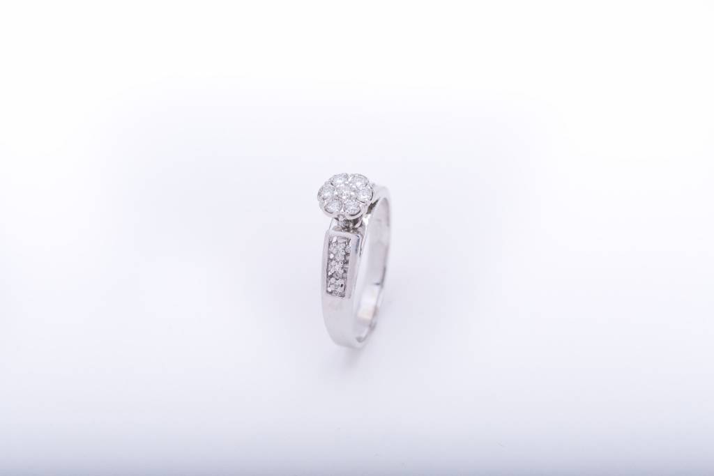 Diamond Flower Cluster Ring 14k
