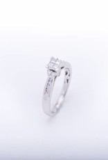 Princess Cut Diamond Quad Engagement Ring 14k White Gold