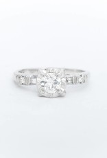 Diamond Halo Engagement Ring White Gold 14k