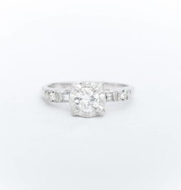 Diamond Halo Engagement Ring White Gold 14k