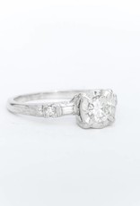 Diamond Halo Engagement Ring White Gold 14k