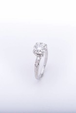 Diamond Halo Engagement Ring White Gold 14k