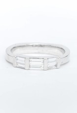 Diamond Baguette Bar Ring White Gold 14k