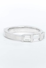 Diamond Baguette Bar Ring White Gold 14k