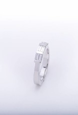 Diamond Baguette Bar Ring White Gold 14k