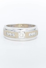 Mens Two-Tone Diamond Band 14k