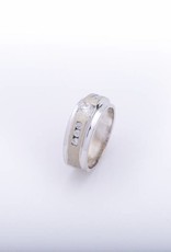 Mens Two-Tone Diamond Band 14k