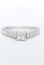 Ladies Quad Princess Cut Engagement Ring White Gold 14k