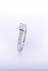 Ladies Quad Princess Cut Engagement Ring White Gold 14k