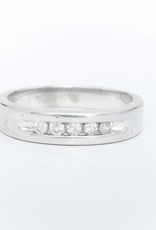 Ladies Channel Set Diamonds White Gold Ring 14k