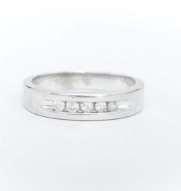 Ladies Channel Set Diamonds White Gold Ring 14k