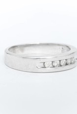 Ladies Channel Set Diamonds White Gold Ring 14k