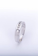Ladies Channel Set Diamonds White Gold Ring 14k