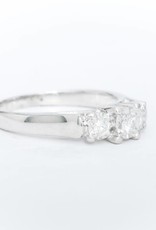 3 Stone Diamond Anniversary Ring White Gold 14k