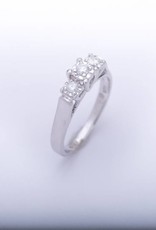 3 Stone Diamond Anniversary Ring White Gold 14k