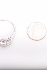 3 Stone Diamond Anniversary Ring White Gold 14k