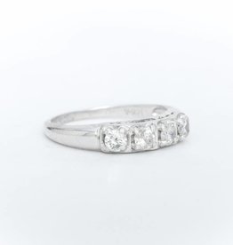 4 Stone Anniversary Ring White Gold 14k