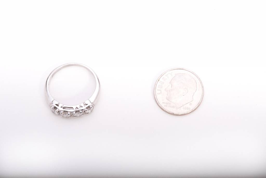 4 Stone Anniversary Ring White Gold 14k