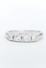 4 Stone Anniversary Ring White Gold 14k