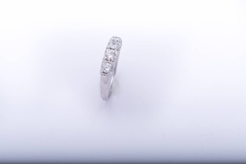 4 Stone Anniversary Ring White Gold 14k
