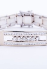 Mens Floating Diamond Bracelet White Gold 14k