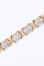 Ladies Diamond X Cluster Bracelet Yellow Gold 10k