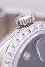 Rolex Rolex Stainless Steel Oyster Perpetual Date Diamond Dial and Bezel Black Face