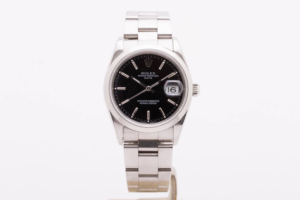 Rolex Rolex Oyster Perpetual Date Stainless Steel Black Dial