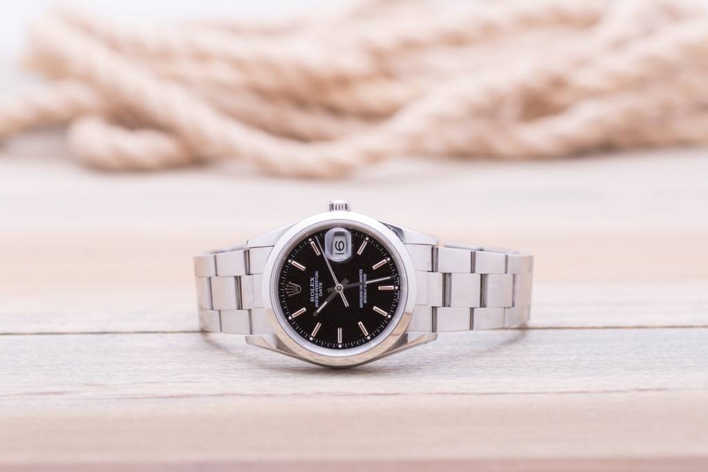 Rolex Rolex Oyster Perpetual Date Stainless Steel Black Dial