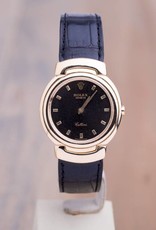 Rolex Rolex Black Leather Geneve Bellini Black Dial