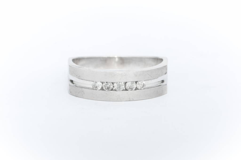 5 Diamond Band White Gold 14k