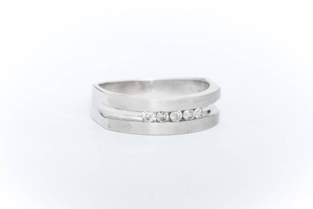 5 Diamond Band White Gold 14k