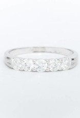 5 Diamond Anniversary Ring White Gold 14k