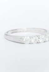 5 Diamond Anniversary Ring White Gold 14k