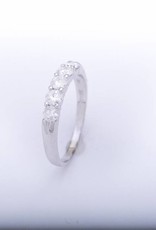 5 Diamond Anniversary Ring White Gold 14k