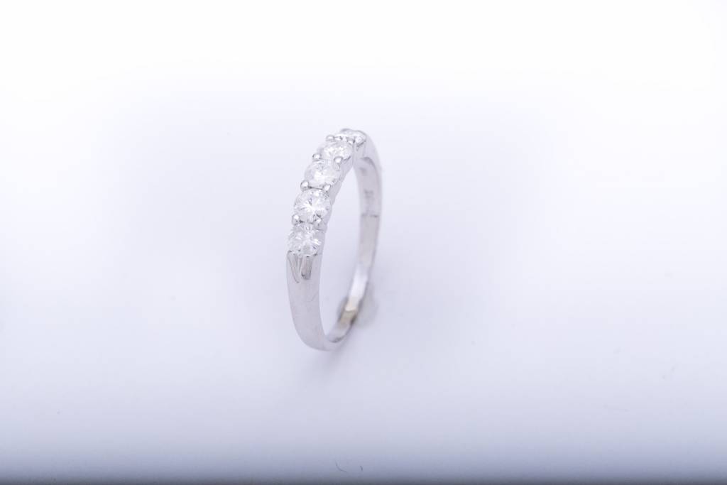 5 Diamond Anniversary Ring White Gold 14k