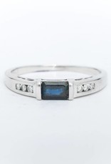 Blue Sapphire White Gold Ring 14k