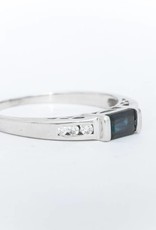 Blue Sapphire White Gold Ring 14k