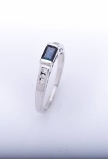 Blue Sapphire White Gold Ring 14k