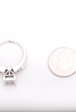 Diamond Square Cluster Frame Ring White Gold 14k
