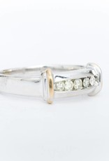 Framed Channel Diamond Ring Two-Tone 14k