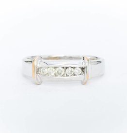Framed Channel Diamond Ring Two-Tone 14k