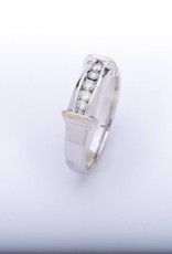 Framed Channel Diamond Ring Two-Tone 14k