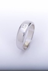 Mens Princess Cut Diamond Wedding Band White Gold 14k