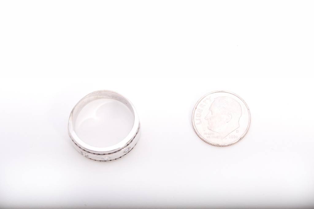 3 Diamond Ring Framed White Gold 14k