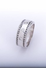 3 Diamond Ring Framed White Gold 14k