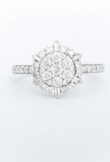 Snowflake Cluster Diamond Ring White Gold 14k