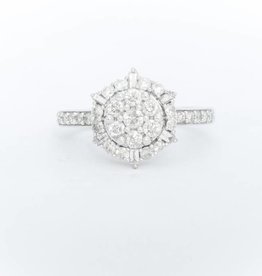 Snowflake Cluster Diamond Ring White Gold 14k