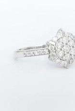 Snowflake Cluster Diamond Ring White Gold 14k