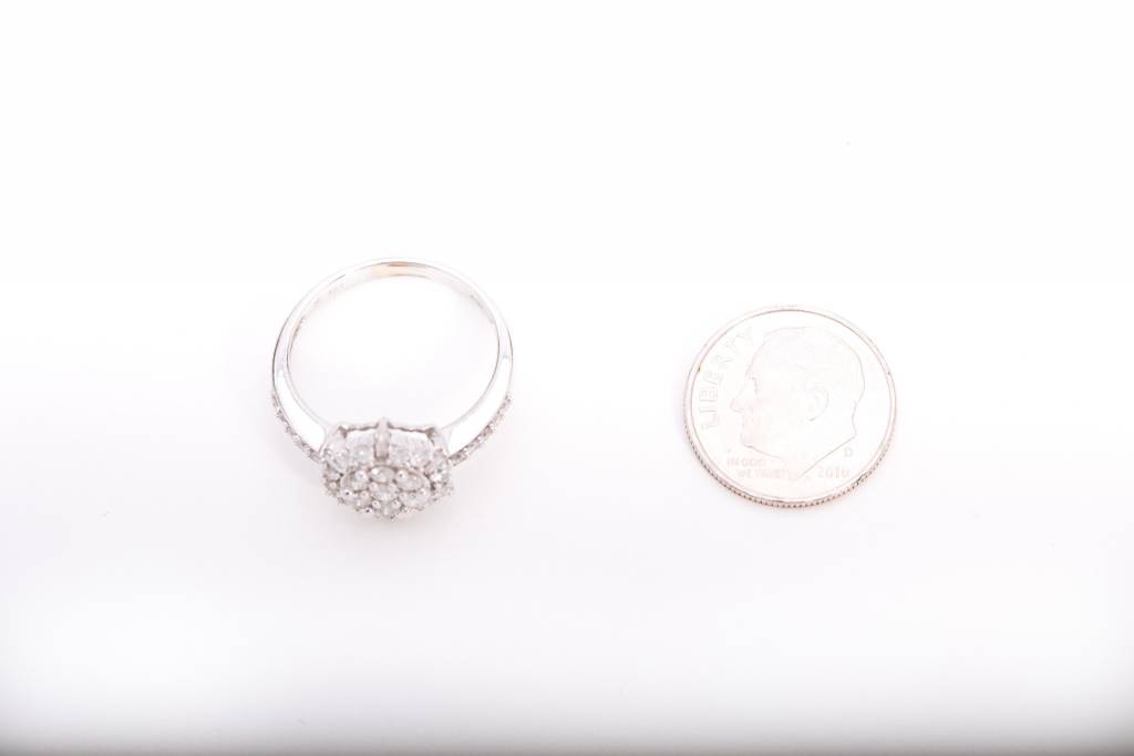 Snowflake Cluster Diamond Ring White Gold 14k